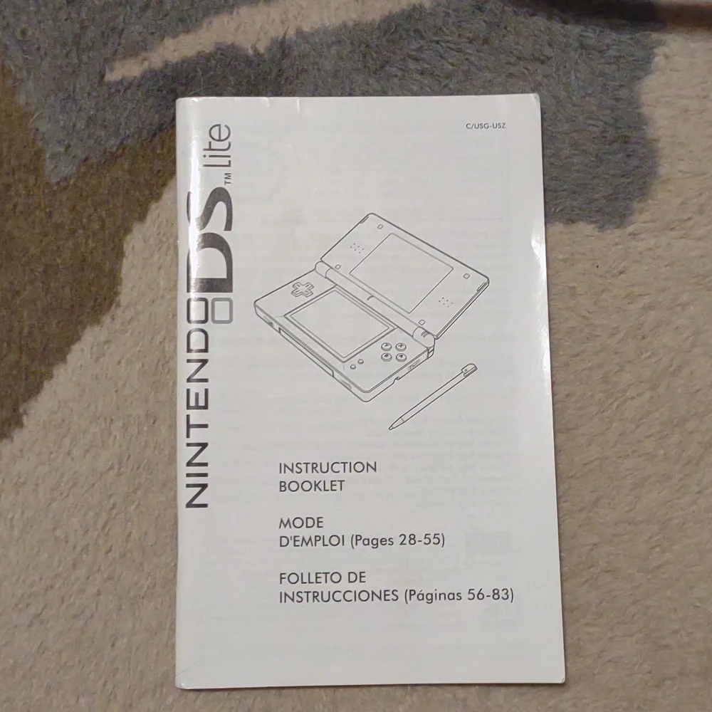 Nintendo DS lite instruction Booklet